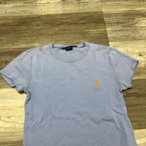Vintage Ralph Lauren Sport Lavendar Womens M Orange Pony Crewneck T-shirt top